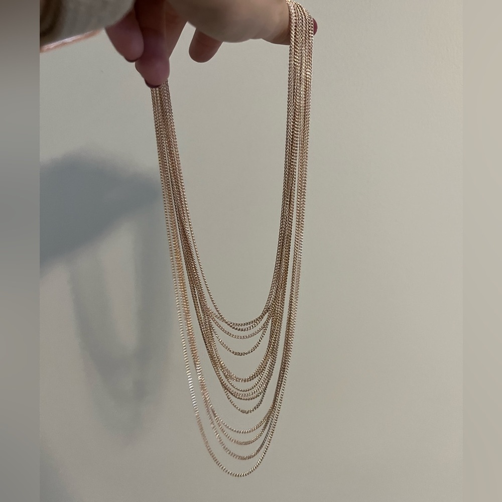 Dynamite layered chain necklace rose gold - never worn!